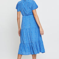 Geo Print Midi Dress Short Sleeve