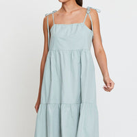 Green A Line Dress Midi