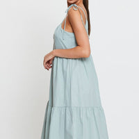 Green A Line Dress Midi