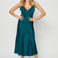 Green A Line Dress Midi