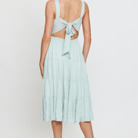Green Midi Dress Sleeveless V Neck