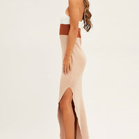 Multi Colorblock Kint Midi Dress
