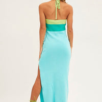 Multi Midi Dress Bodycon Scoop Neck