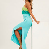 Multi Midi Dress Bodycon Scoop Neck