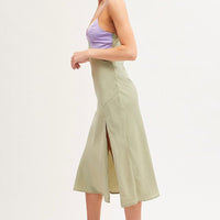 Multi Slip Dress Midi V Neck Colour Block Satin