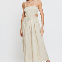 Beige Midi Dress Sleeveless
