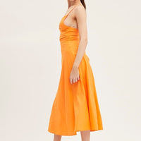 Orange A Line Dress Midi