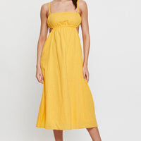 Orange Midi Dress Sleeveless