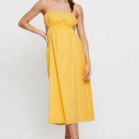 Orange Midi Dress Sleeveless