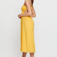 Orange Midi Dress Sleeveless