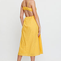 Orange Midi Dress Sleeveless