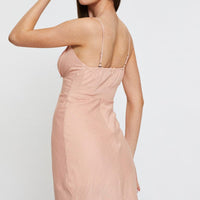 Pink Midi Dress Sleeveless Linen