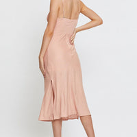 Pink Midi Dress Sleeveless Linen