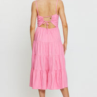 Pink Tiered Dress Midi