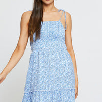 Print A Line Dress Sleeveless