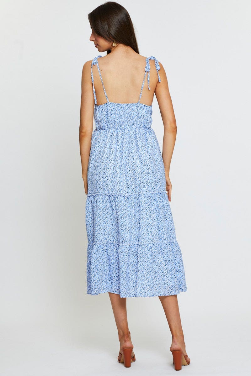 Print A Line Dress Sleeveless