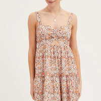 Print Cut Out Midi Dress