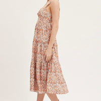Print Cut Out Midi Dress