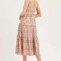 Print Cut Out Midi Dress