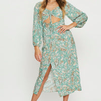 Print Midi Dress Long Sleeve