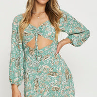 Print Midi Dress Long Sleeve