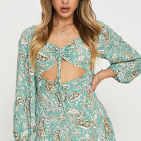 Print Midi Dress Long Sleeve