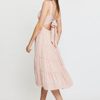 Print Midi Dress Sleeveless V Neck