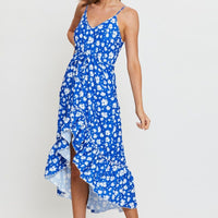 Print Midi Dress Sleeveless V Neck