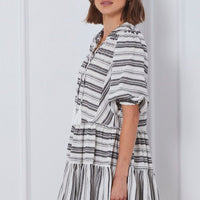 Stripe Mini Dress Short Sleeve