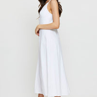 White A Line Dress Sleeveless Midi