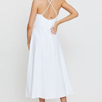 White A Line Dress Sleeveless Midi