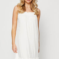 White A Line Dress Sleeveless Midi