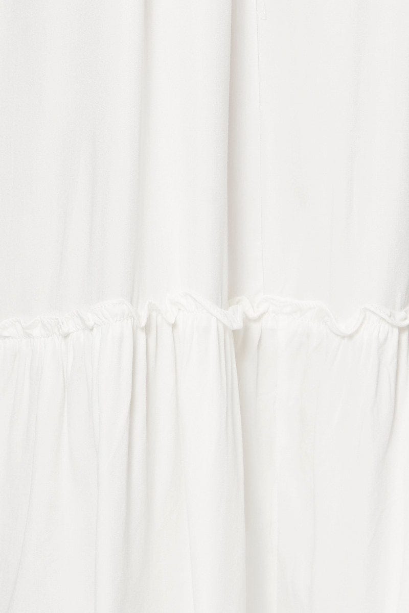 White A Line Dress Sleeveless Midi