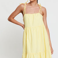 Yellow A Line Dress Midi