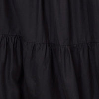 Black Midi Dress Short Sleeve Square Neck