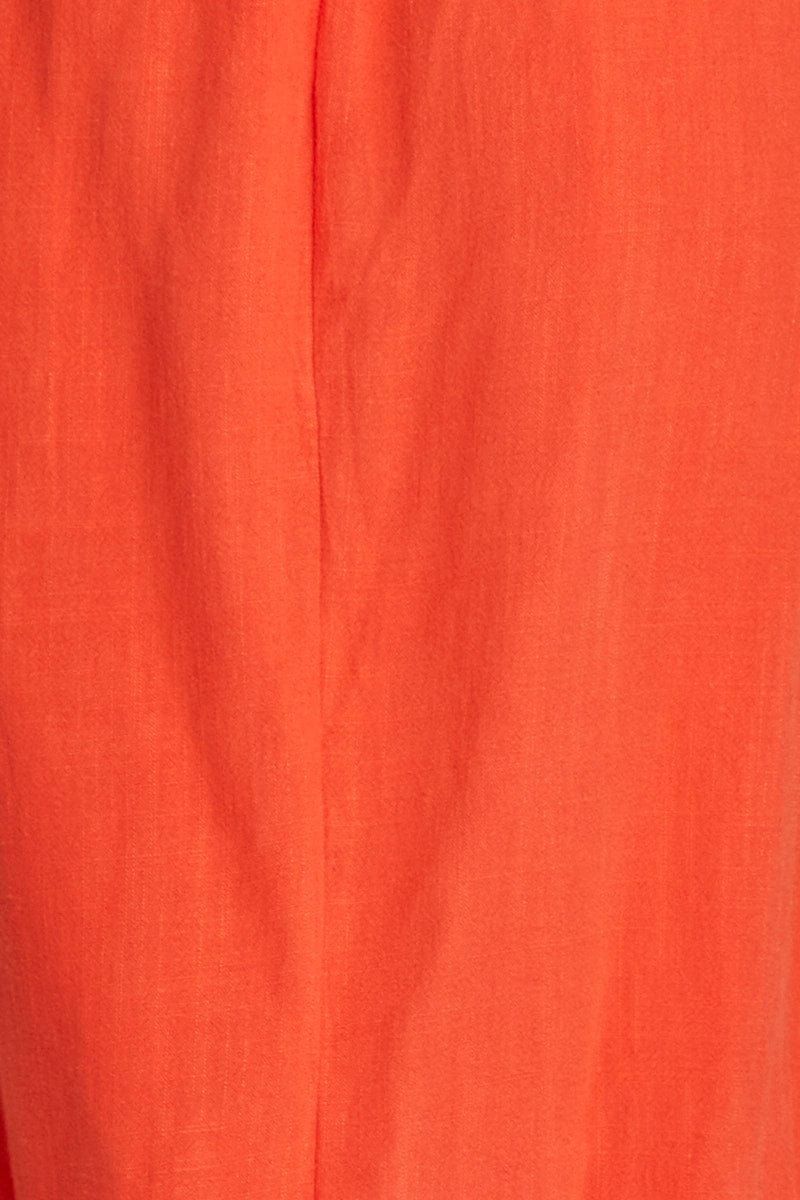 Orange Midi Dress Sleeveless