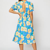 Print Midi Dress Short Sleeve