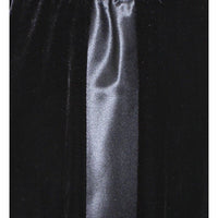 Regular - Straight Leg Velvet Pant with Satin Panel Detail