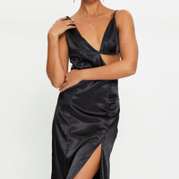 Black Cut Out Midi Dress