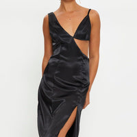 Black Cut Out Midi Dress