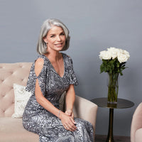 Caroline Flutter Sleeve Sequin Gown